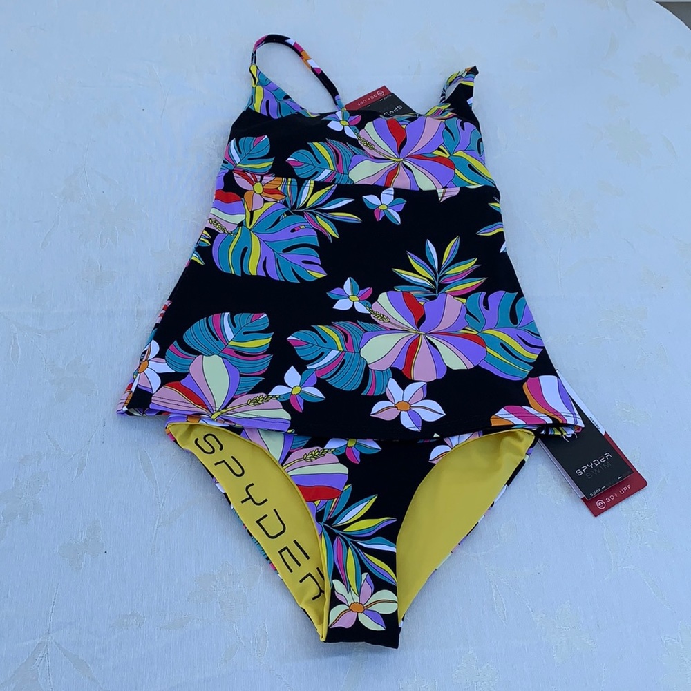 NWT SPYDER ladies Small 2 pc tankini bathing suit